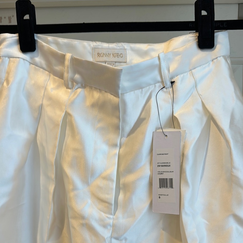 Ronny Kobo White Satin pant
